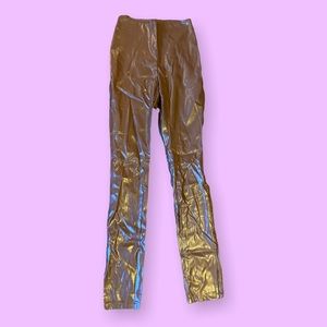 Brown leather pants